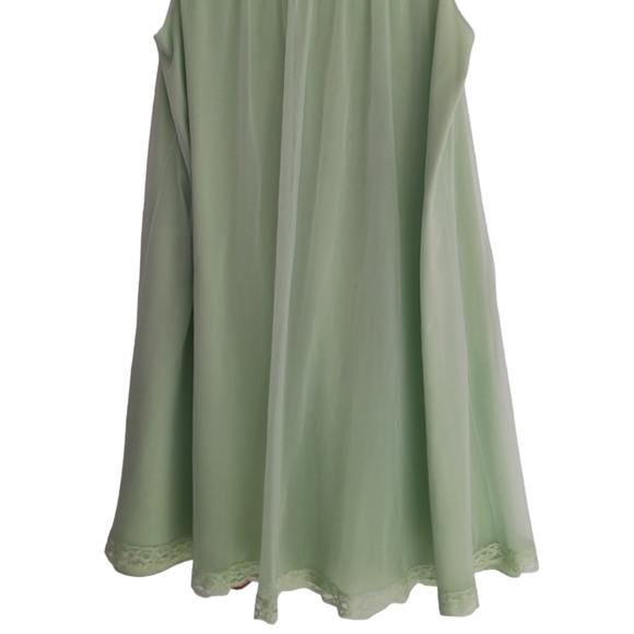 Vintage ShadowLine Lime Green Midi Nightgown - Picture 7 of 12